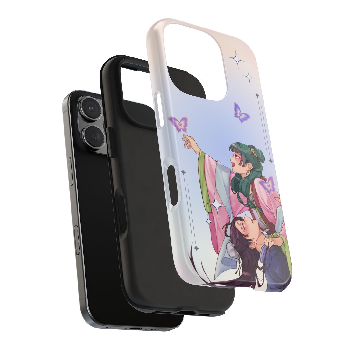 Butterfly One-Sided Couple Phone Case — Cute Pastel Kawaii Tough Phone Case