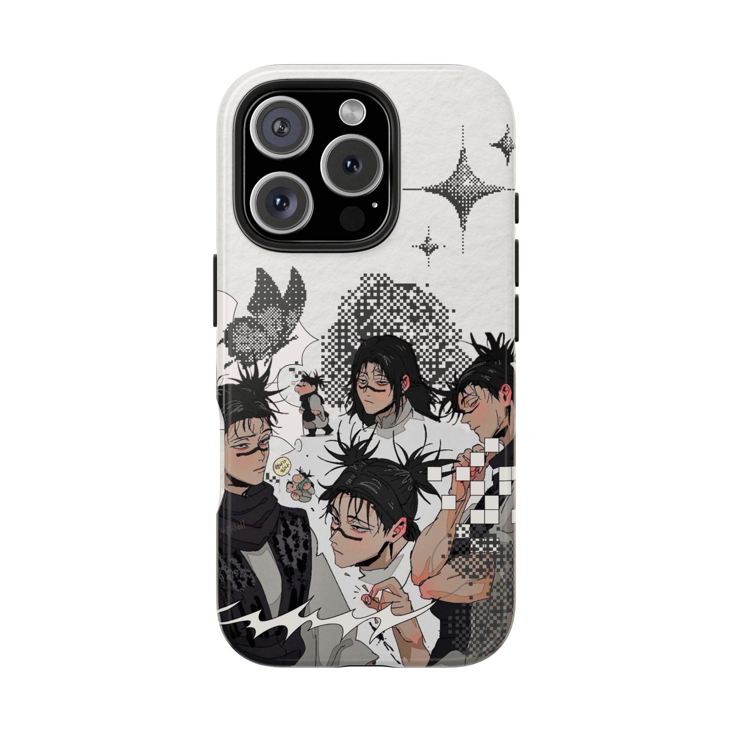 Fave Sad Boy Tough Phone Case — Black & White Character Collage