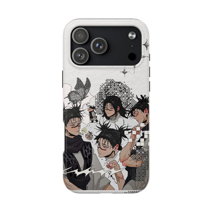 Fave Sad Boy Tough Phone Case — Black & White Character Collage