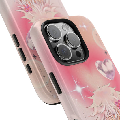 Anime White Hair Man Heart Tough Phone Case