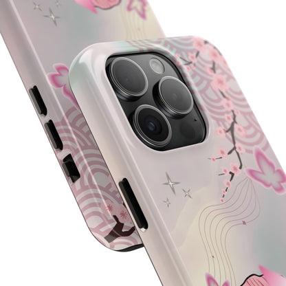 Sakura Anime Tough Phone Case — Pink Cherry Blossom Demon Girl Design