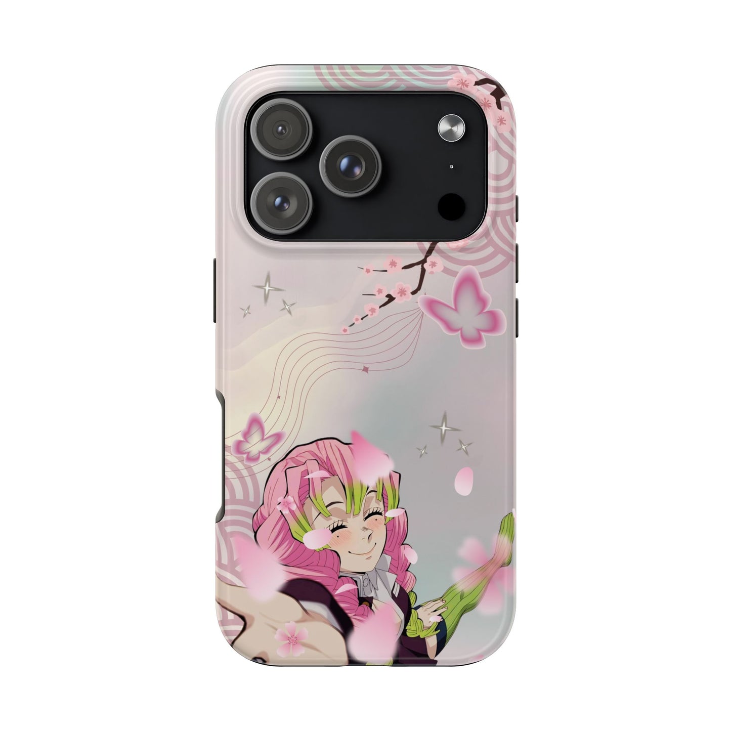Sakura Anime Tough Phone Case — Pink Cherry Blossom Demon Girl Design