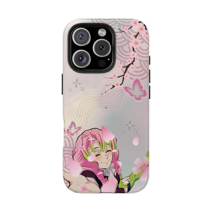 Sakura Anime Tough Phone Case — Pink Cherry Blossom Demon Girl Design