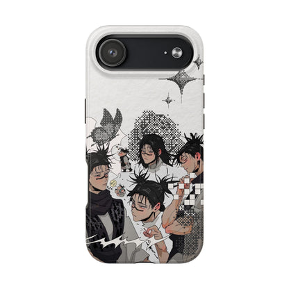 Fave Sad Boy Tough Phone Case — Black & White Character Collage