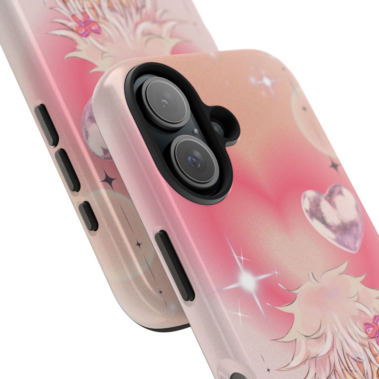 Anime White Hair Man Heart Tough Phone Case