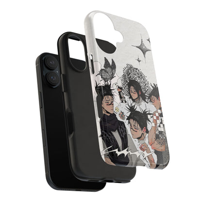 Fave Sad Boy Tough Phone Case — Black & White Character Collage