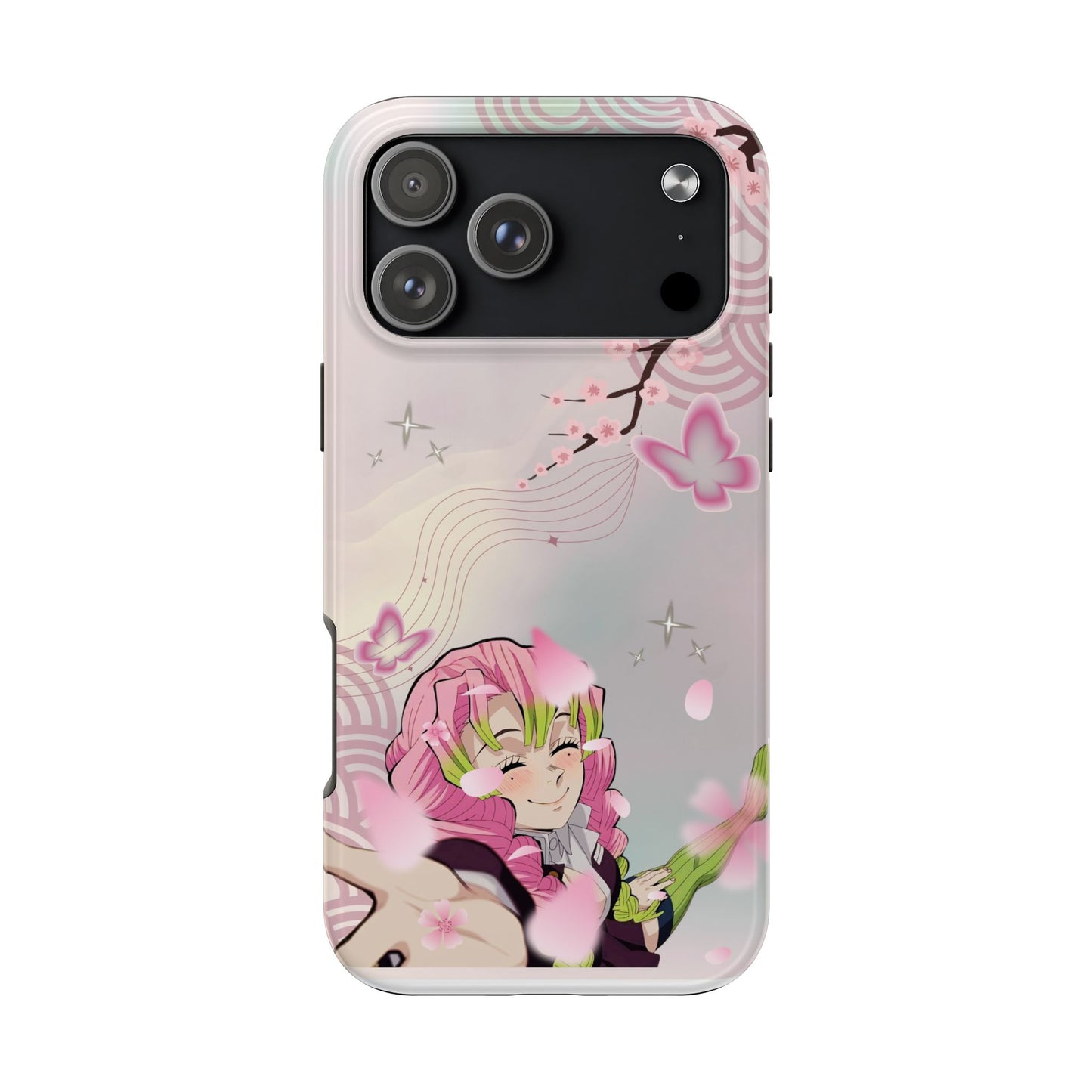 Sakura Anime Tough Phone Case — Pink Cherry Blossom Demon Girl Design