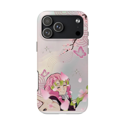 Sakura Anime Tough Phone Case — Pink Cherry Blossom Demon Girl Design