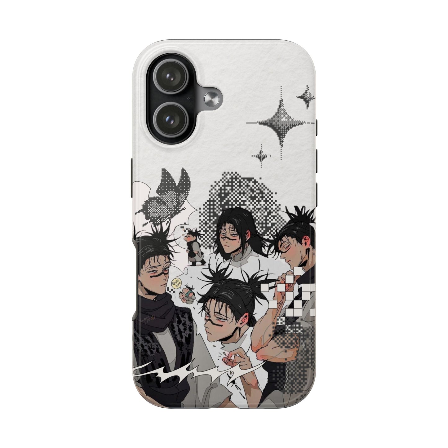 Fave Sad Boy Tough Phone Case — Black & White Character Collage