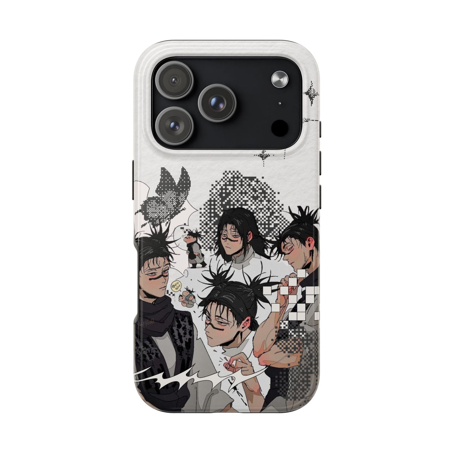 Fave Sad Boy Tough Phone Case — Black & White Character Collage